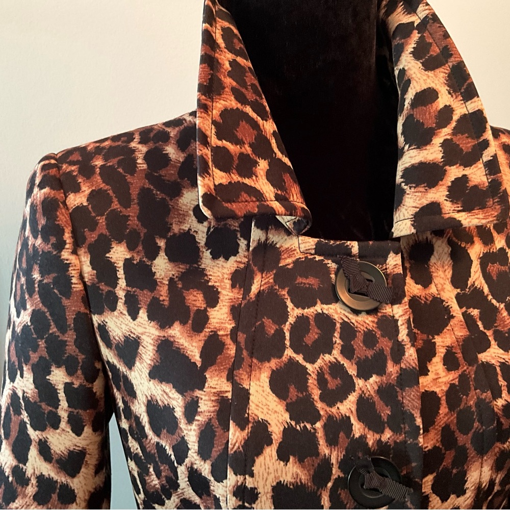 Tahari ASL Leopard Print Blazer Structured Jacket Business Profesional - Picture 3 of 11